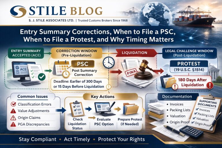 Entry Summary Corrections, When to File a PSC, When to File a Protest, and Why Timing Matters﻿