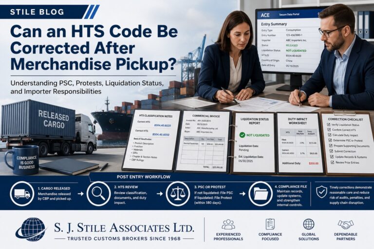 Can an HTS Code Be Corrected After the Merchandise Has Been Picked Up?