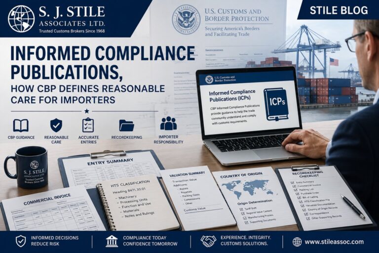 Informed Compliance Publications, How CBP Defines Reasonable Care for Importers