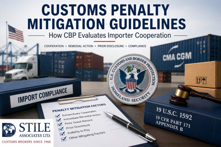 Customs Penalty Mitigation guidelines